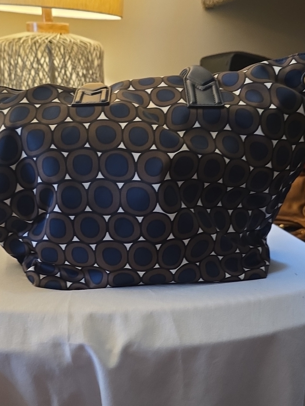 MaxMara Brown and Black Geometric Tote Bag